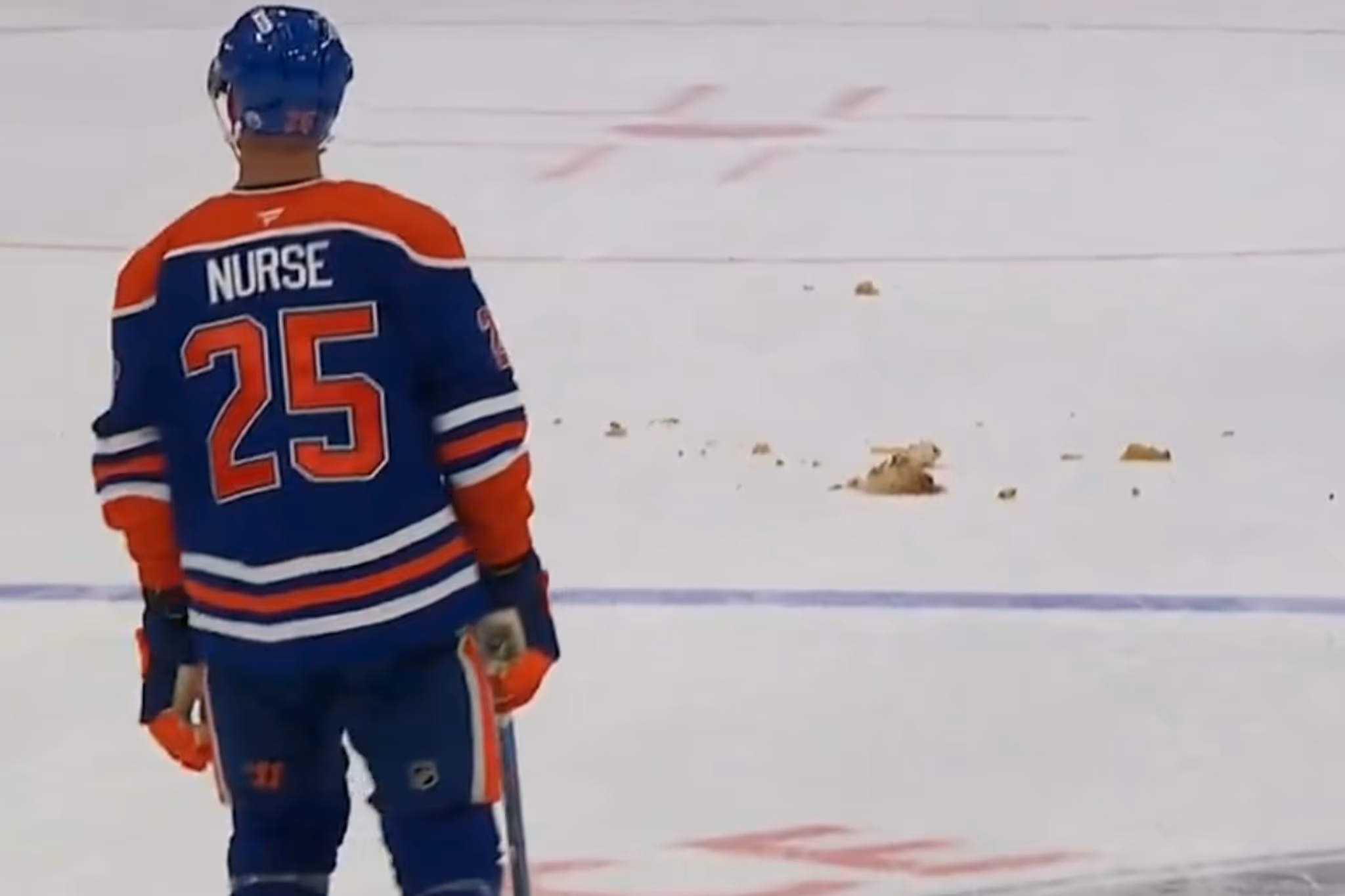 埃德蒙顿油人队比赛期间球迷扔烤鸟