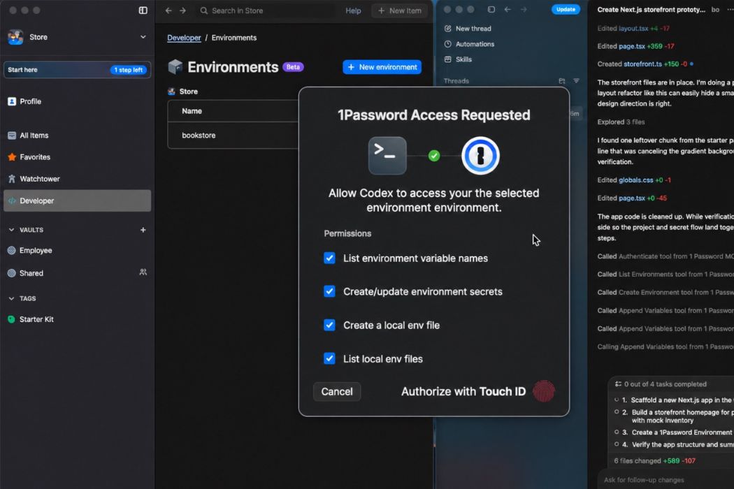 OpenAI partners with 1Password to secure coding agent Codex