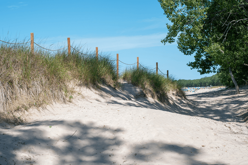 Post and rope: protecting dunes at Sandbanks Provincial Park