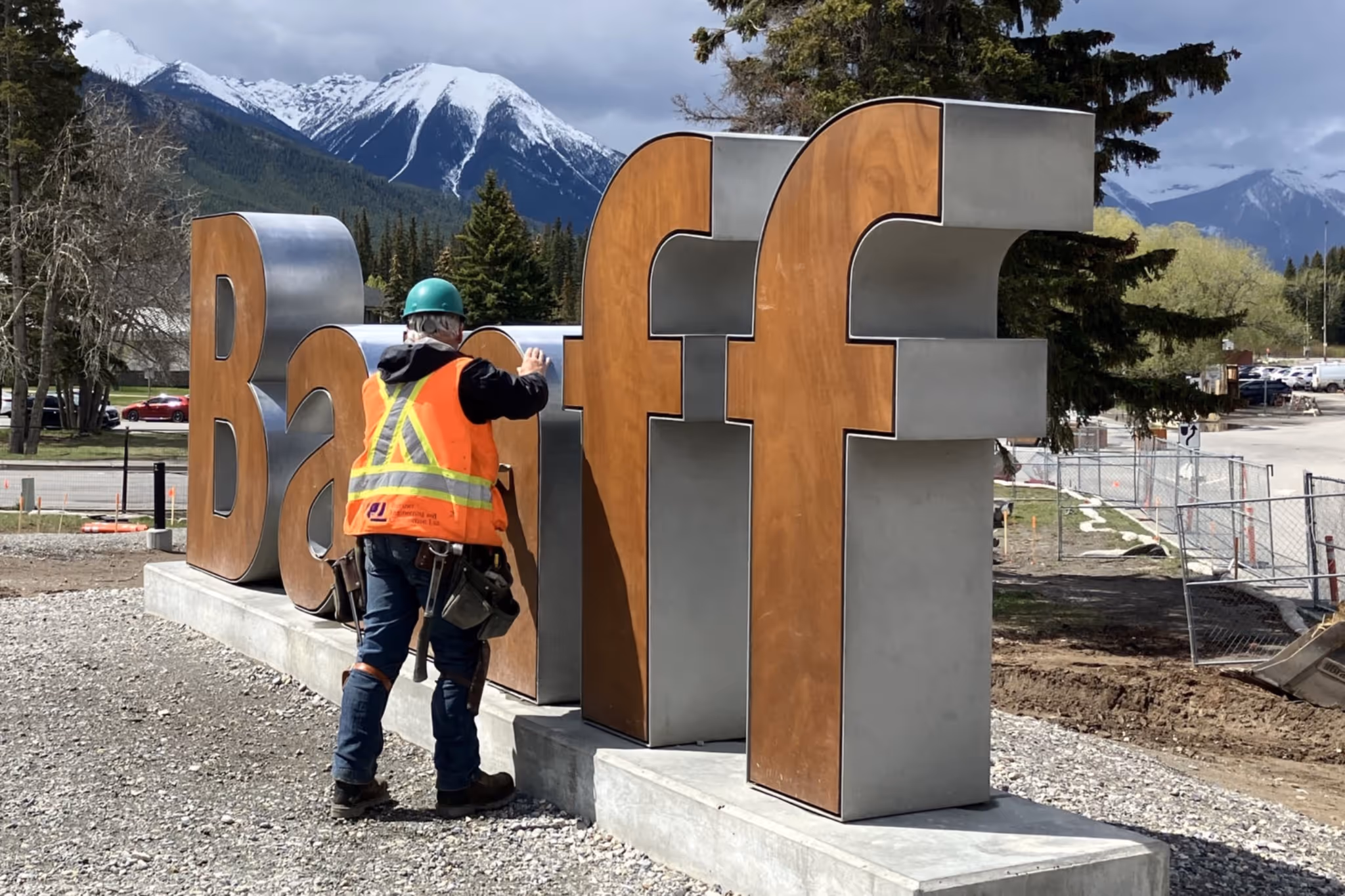 The iconic Banff sign is on the move once again