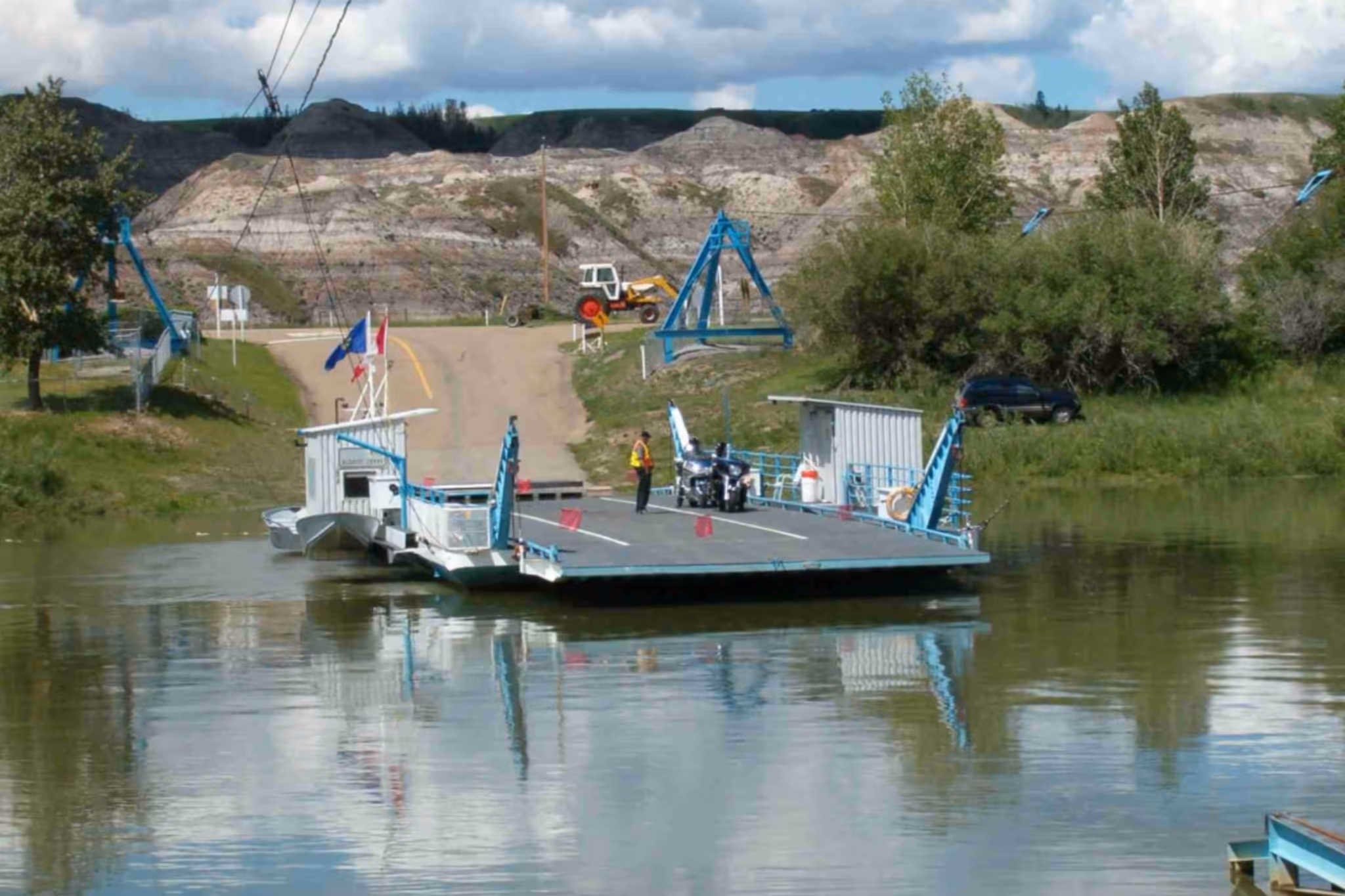 A rare ferry is free to ride this summer in Alberta’s Badlands