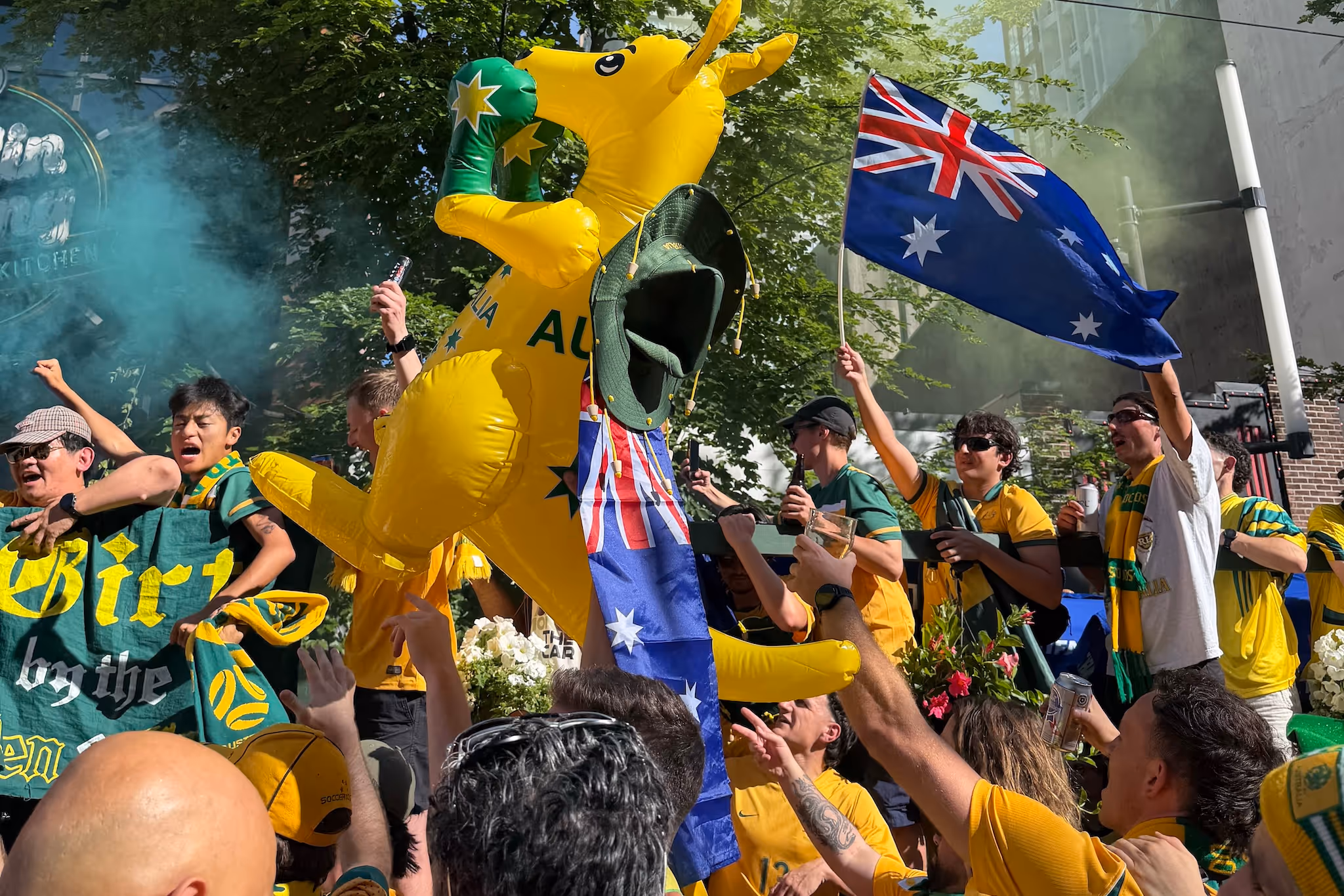Australian fans take over Downtown Vancouver before FIFA World Cup match