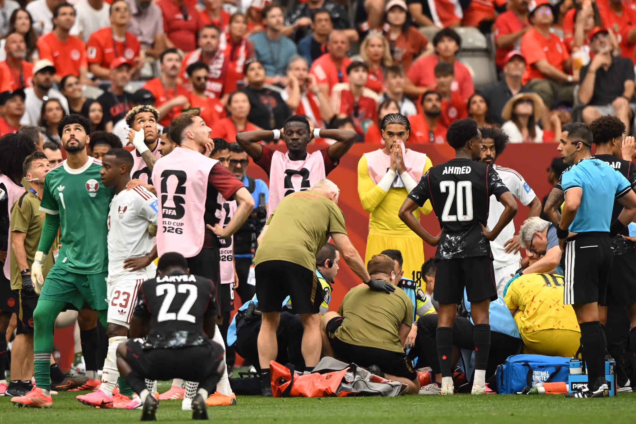 Canada's Ismaël Koné stretchered off the field after gruesome injury at FIFA World Cup