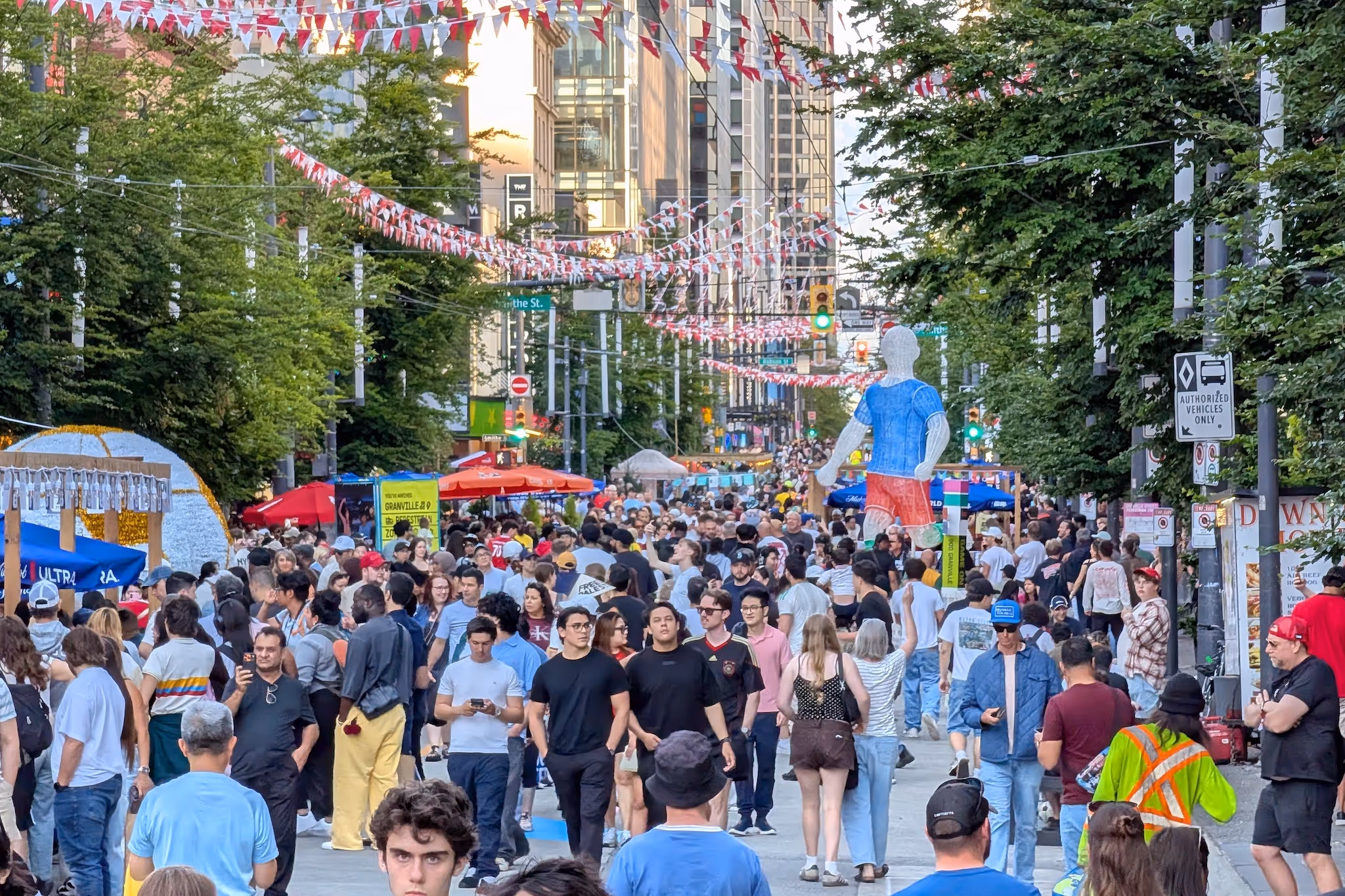 Packed patios and crowds fill Vancouver's FIFA World Cup pedestrian zone on Granville Street