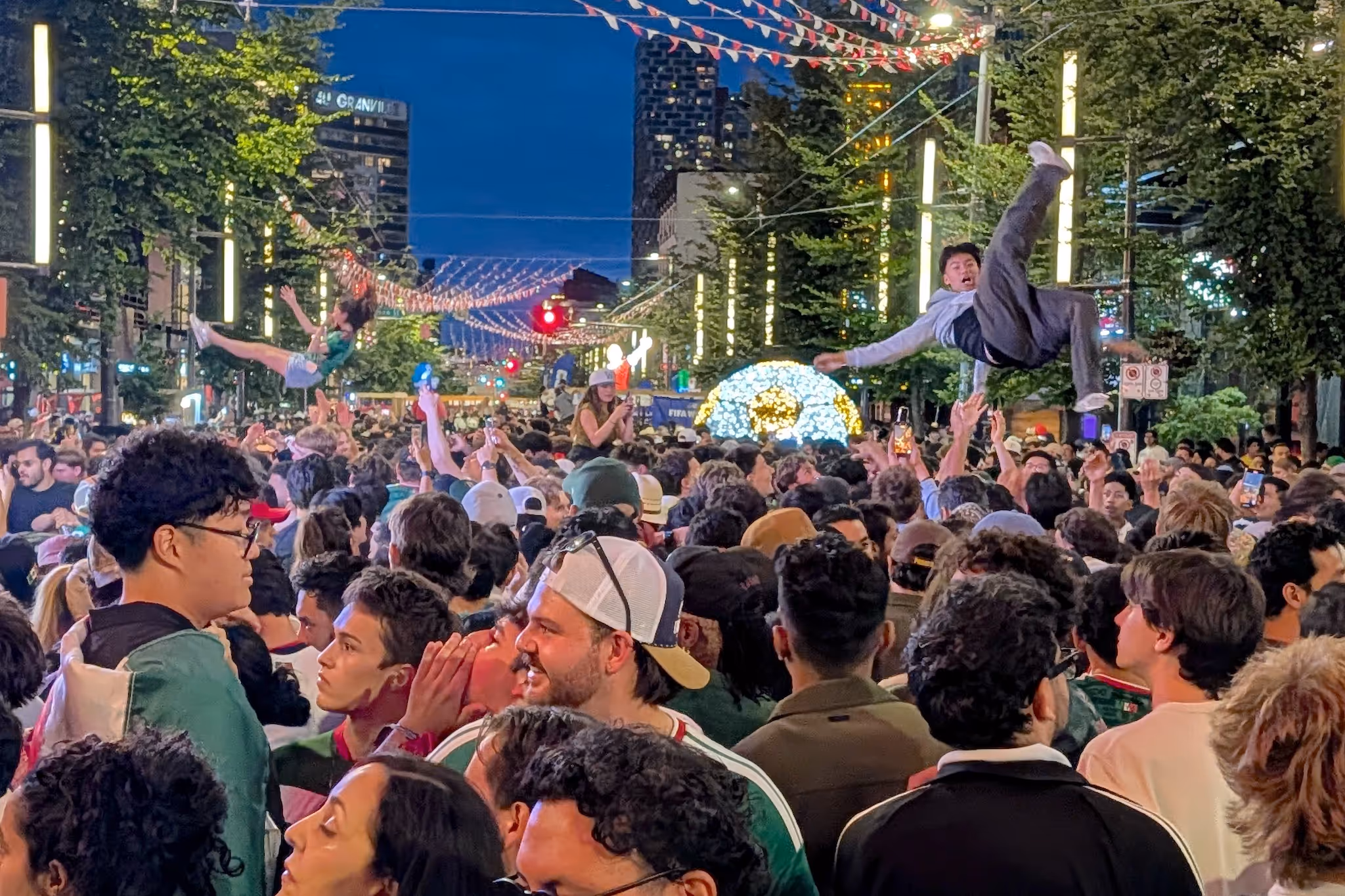 Mexico fans turn Granville Street into Vancouver's most euphoric FIFA World Cup party yet after historic knockout win