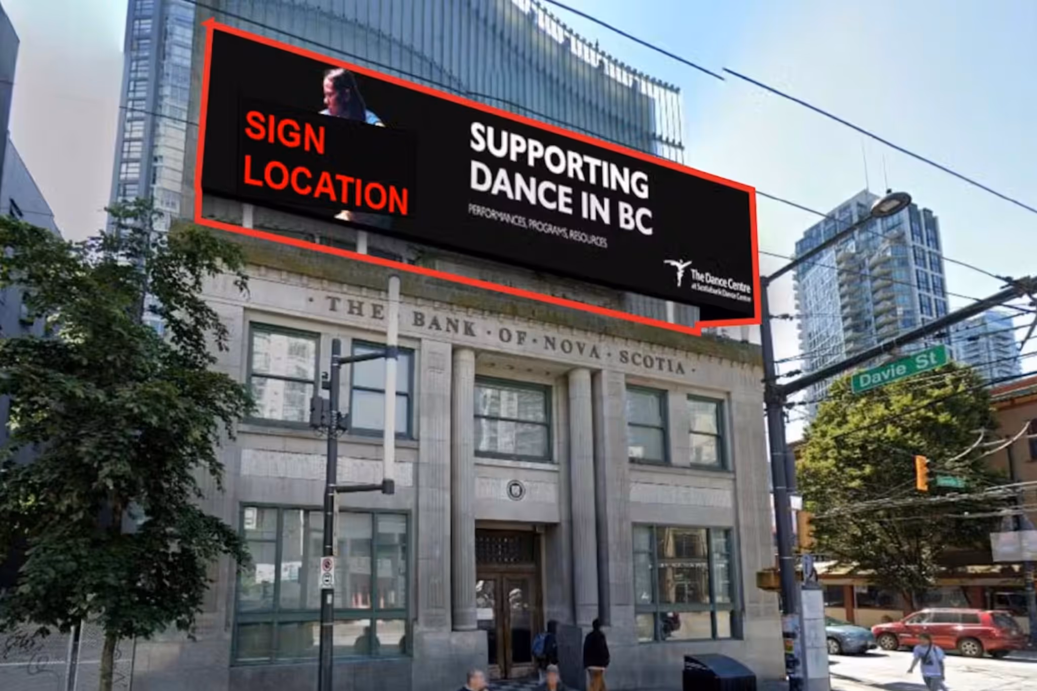 New digital advertising screens proposed for The Dance Centre on Granville Strip