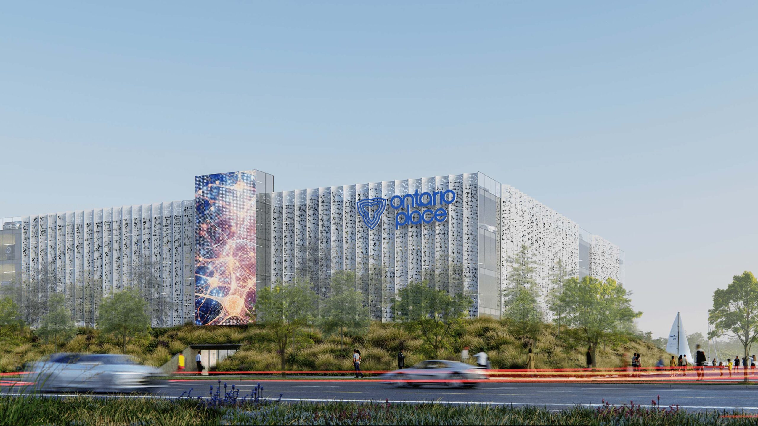 Ontario Place’s parking garage might feature a massive LED billboard