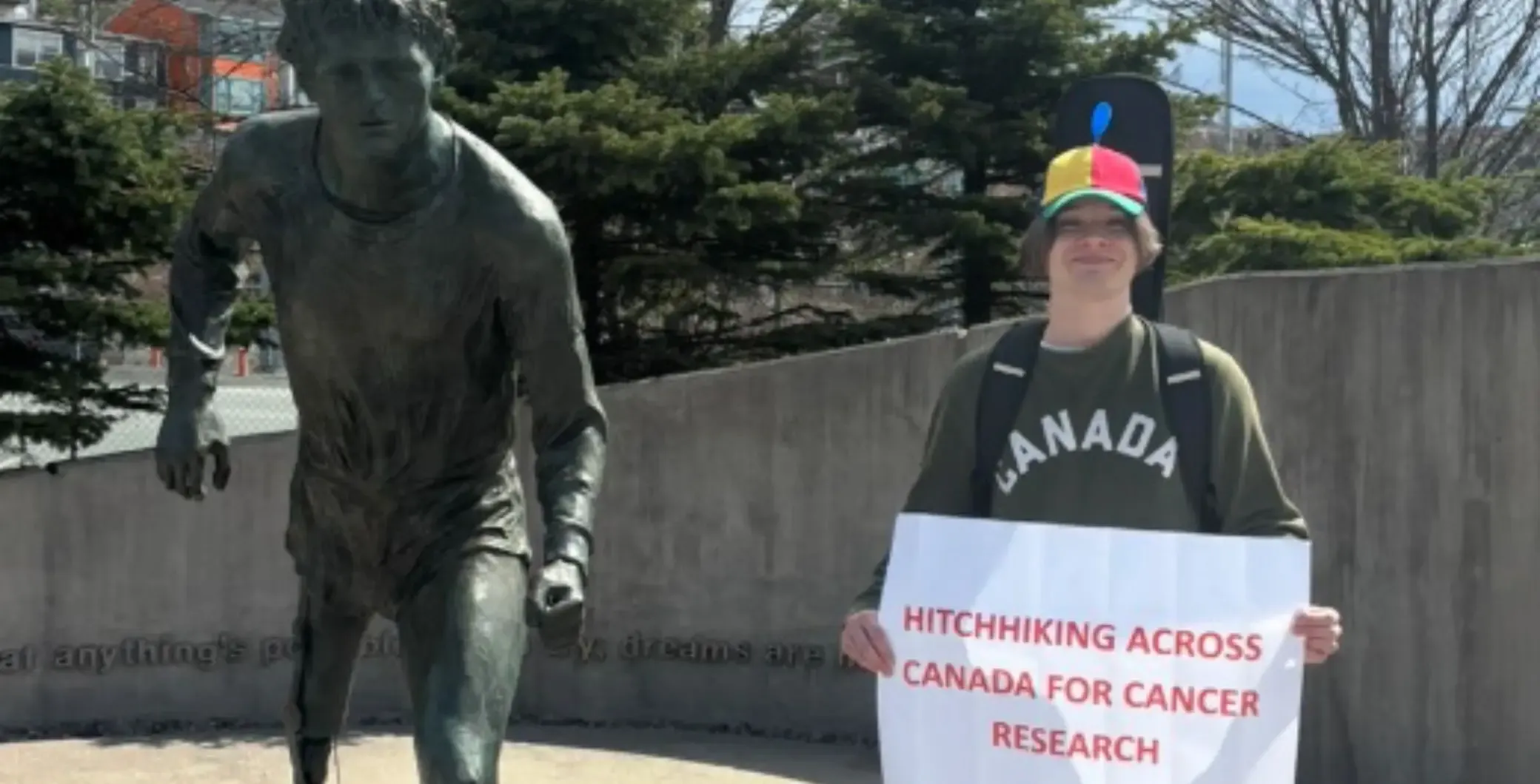‘I had cancer twice’: 20-year-old given 15 per cent chance to live, hitchhikes across Canada to raise $109,000
