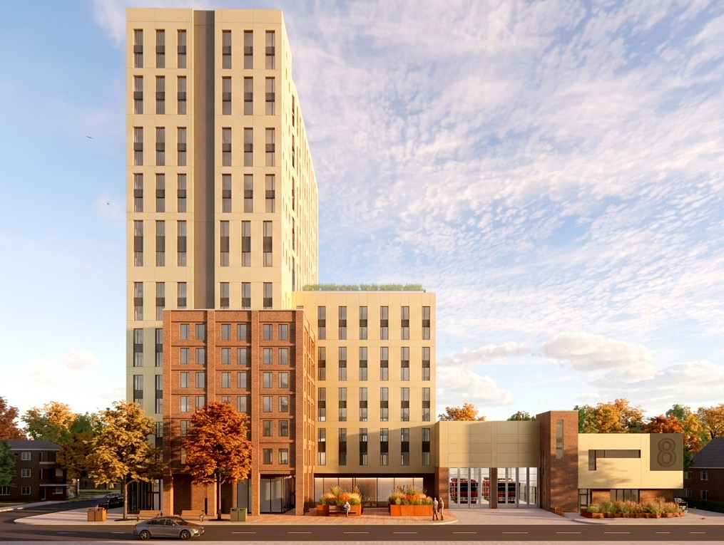 19-Storey Rental Tower and Fire Station Proposed in Downtown Kitchener