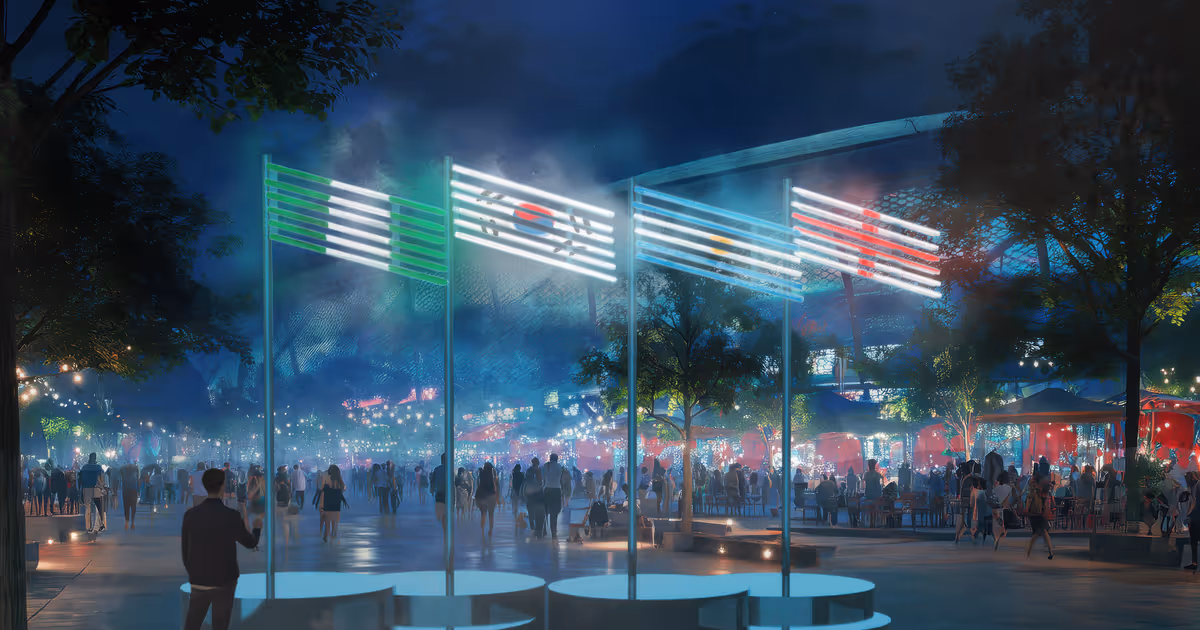 Glowing flags that respond to human touch taking over Toronto destination