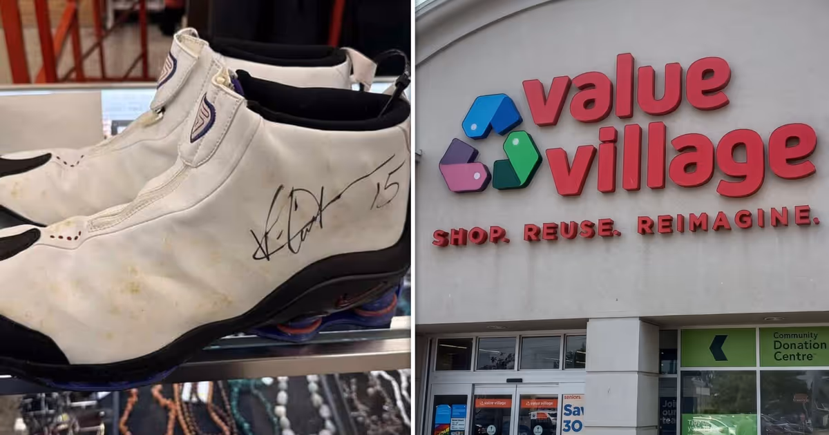 Ontario thrift shopper finds autographed Vince Carter shoes at Value Village