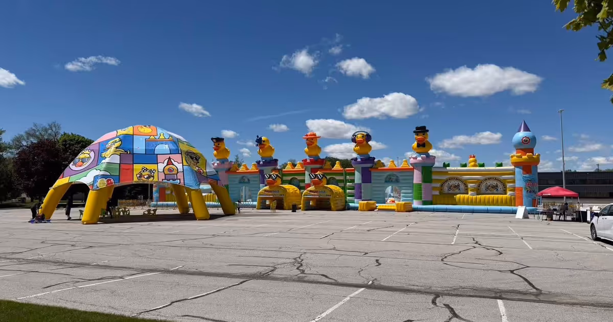 You can slide down a giant bouncy castle in Toronto this month