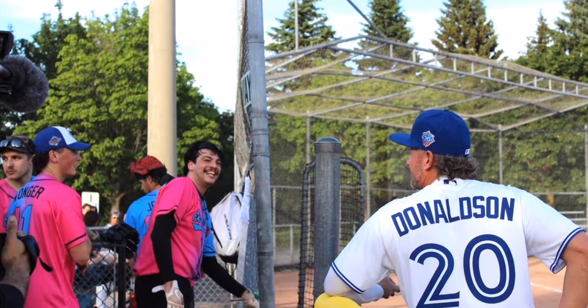 Josh Donaldson crashes local beer league softball game in full Toronto Blue Jays gear