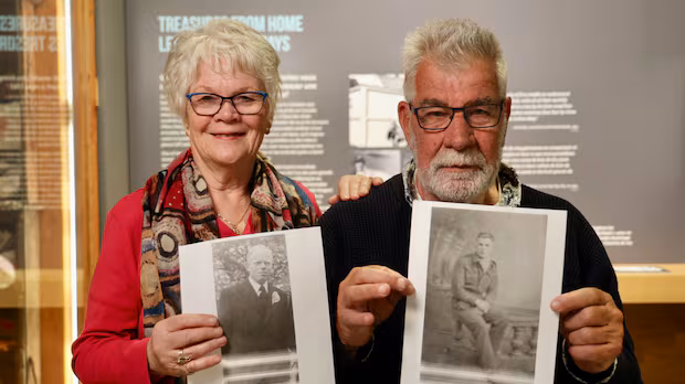 Her family hid his father on their farm during WW II. They just met for the 1st time