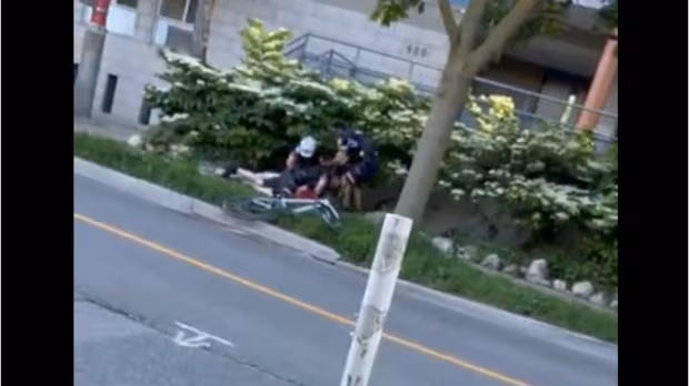 Video showing Toronto police tackling cyclist after alleged traffic violation sparks outcry