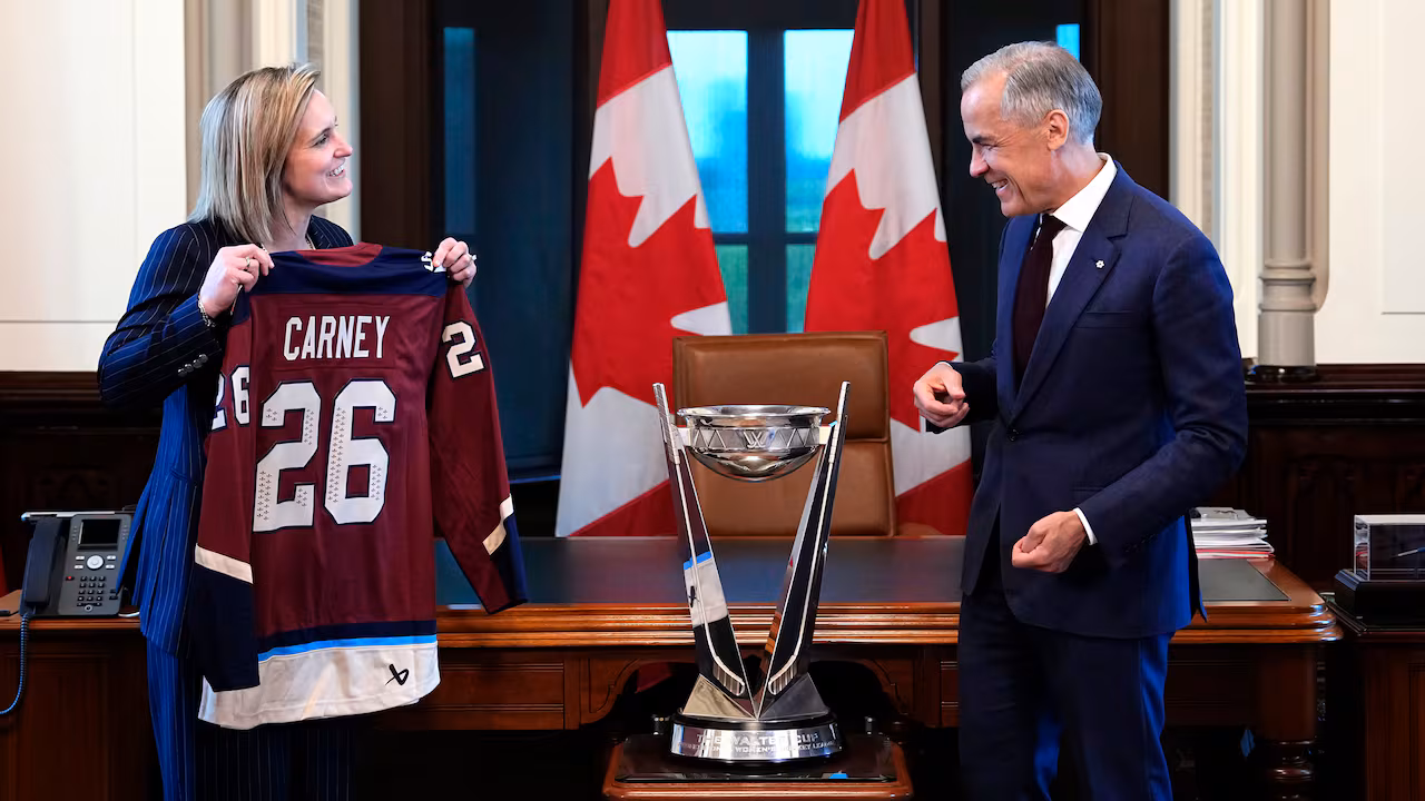 Carney tells Montreal Victoire players their PWHL championship is an 'inspiration'