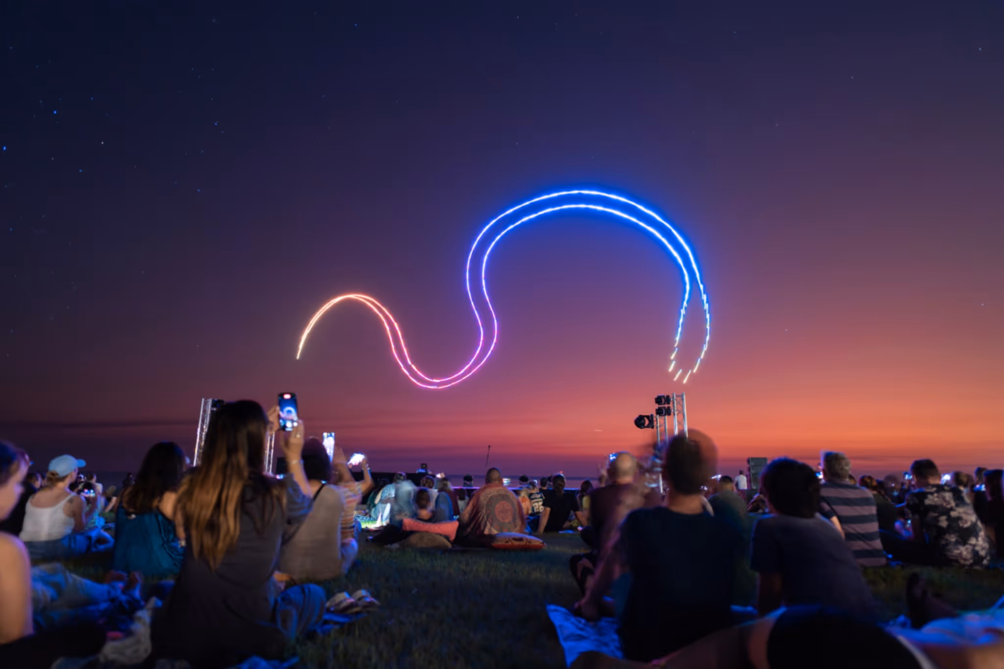 A dazzling free drone light show is happening in Calgary this weekend
