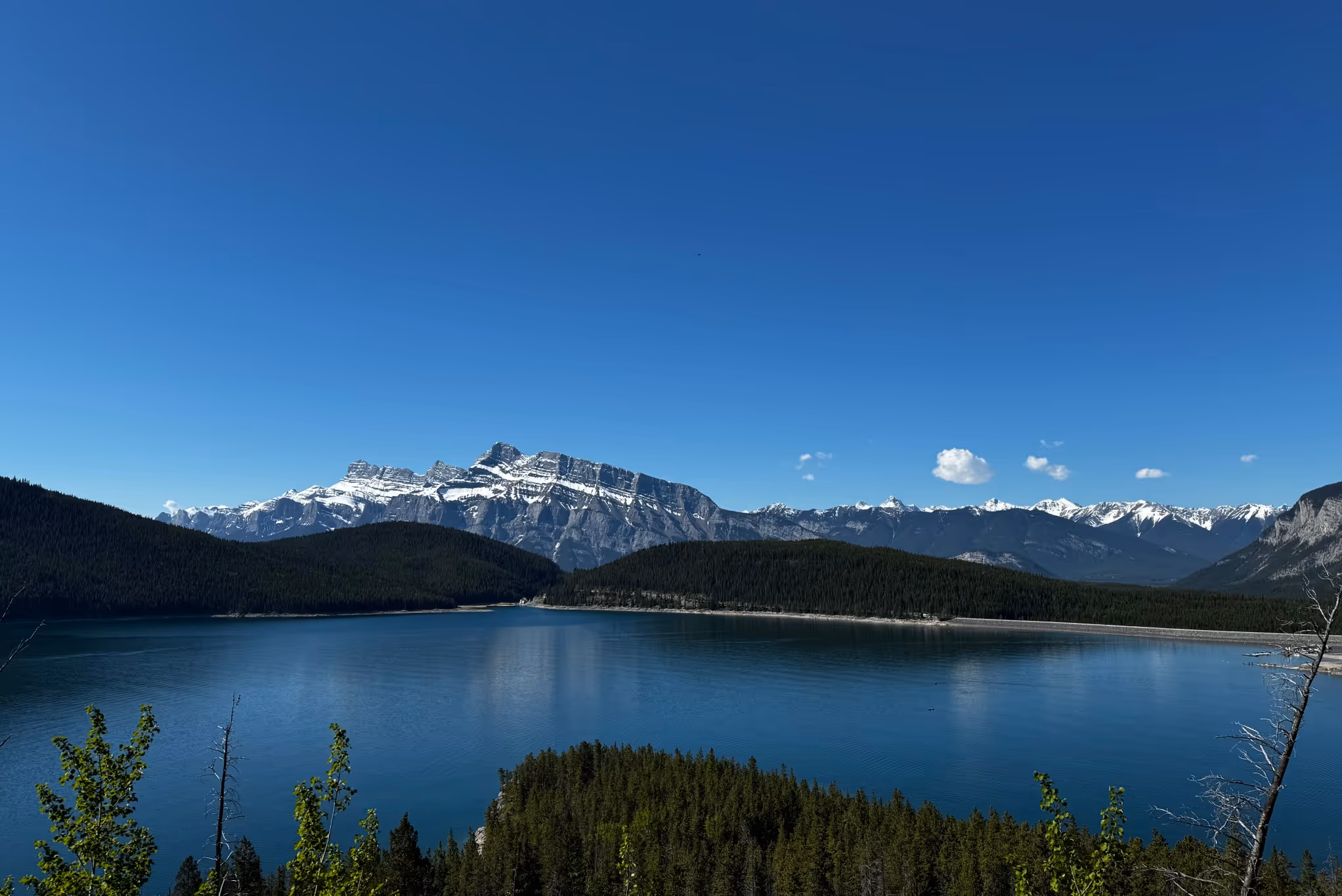 A ghost town is submerged beneath an iconic Alberta lake