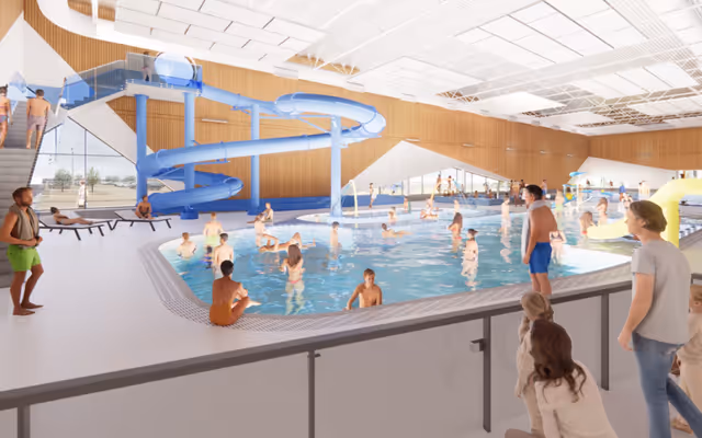 A big new pool with a lazy river and waterslides is being built in northern Alberta