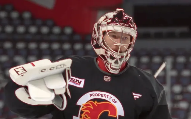 Wolf shows off new set of Calgary Flames gear inspired by Kiprusoff