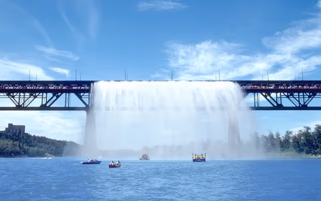 A MASSIVE waterfall used to pour off the High Level Bridge every summer