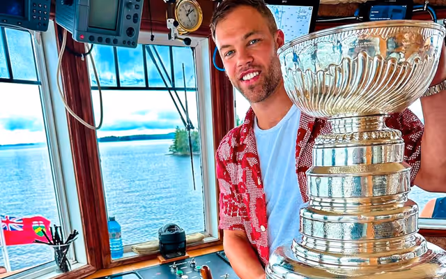 Taylor Hall celebrated with ex-Edmonton Oilers teammate during day with Stanley Cup