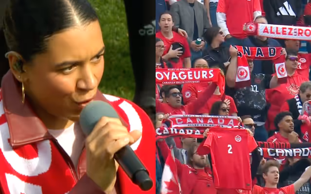 Anthem singer forgets words to 'O Canada' before crowd saves the day