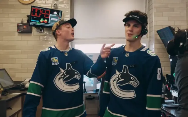 Canucks defencemen panic while working at Tim Hortons drive-thru