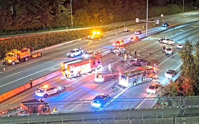 Major Highway 1 collision causing extensive traffic delays in Metro Vancouver