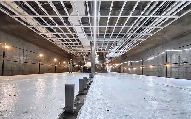 Broadway Subway station platforms begin to take shape