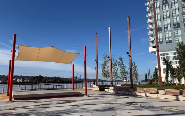Major riverfront park expansion opens at the foot of New Westminster's new tallest building