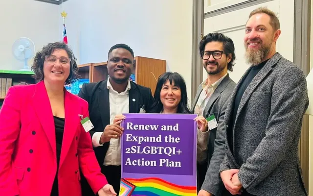 Double down, not back down: 2SLGBTQIA+ organizations gather on Parliament Hill to demand $450M federal investment