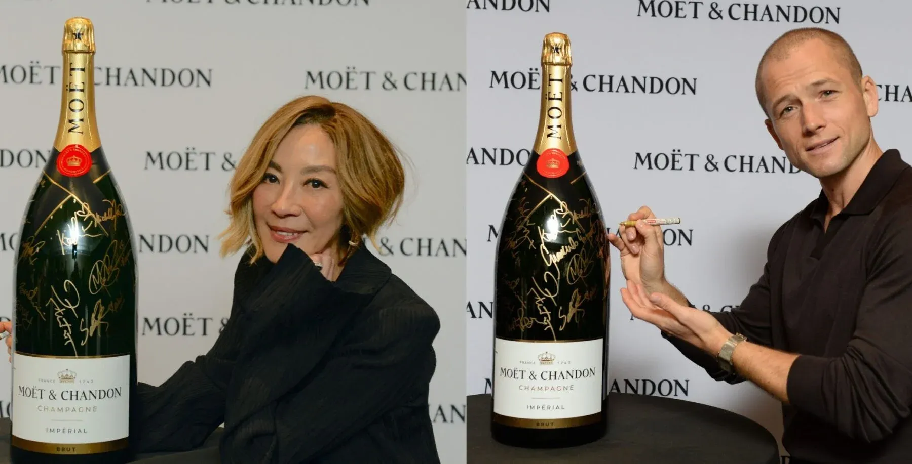 IN PHOTOS: Michelle Yeoh, Taron Egerton, Amanda Seyfried and more. Here are the celebs who signed Moët & Chandon’s ann…