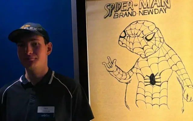 ‘We never received the real posters’: B.C. movie theatre employee’s hand-drawn Spider-Man poster goes viral