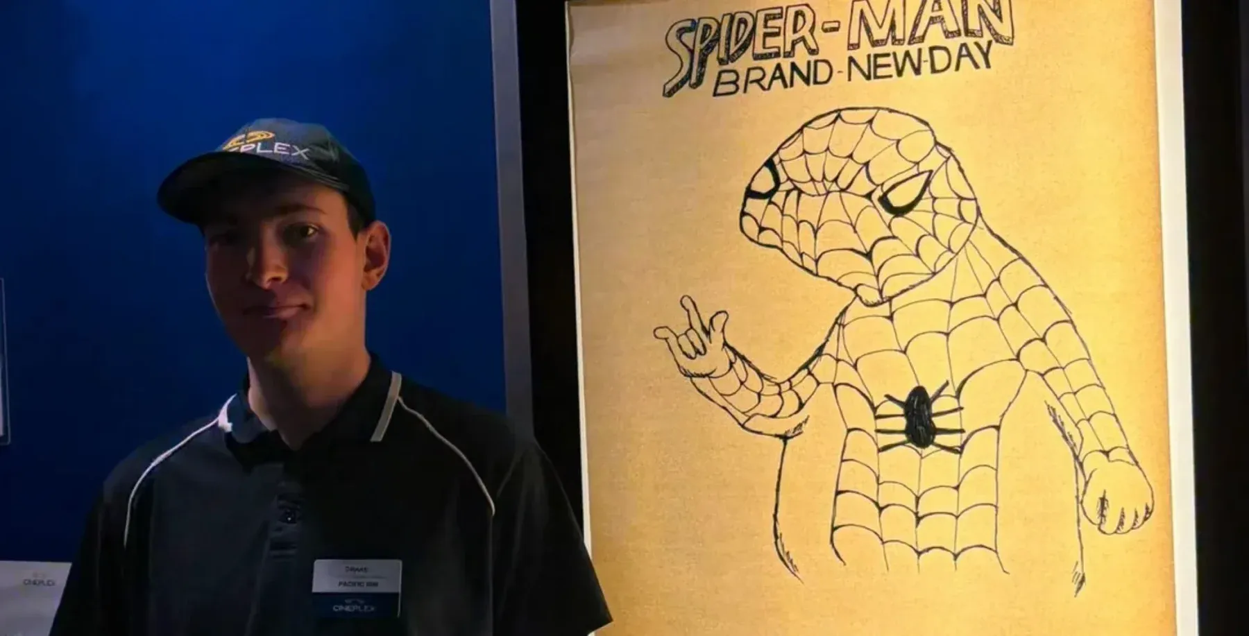 ‘We never received the real posters’: B.C. movie theatre employee’s hand-drawn Spider-Man poster goes viral