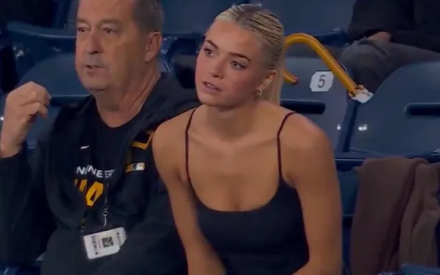 Livvy Dunne reacts to beau Paul Skenes surrendering lead-off homer to Blue Jays' George Springer: 'F***!'