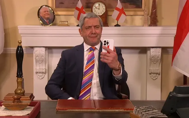 ‘SNL U.K.’ Cold Open: Peter Serafinowicz Guest Stars as Nigel Farage in Time-Traveling Downing Street Sketch