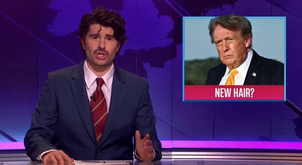 ‘SNL U.K.’ Weekend Update Takes Aim at Trump’s New Hair — and Paddy Young Says the Punchline Was ‘Taken From Me by Our…
