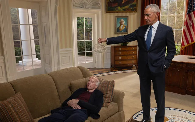 Behind the Scenes of Obama’s Acting Cameo in ‘Life, Larry’: Blaming Larry David for His Tan Suit Debacle, Improvising…