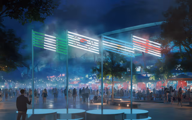 Glowing flags that respond to human touch taking over Toronto destination