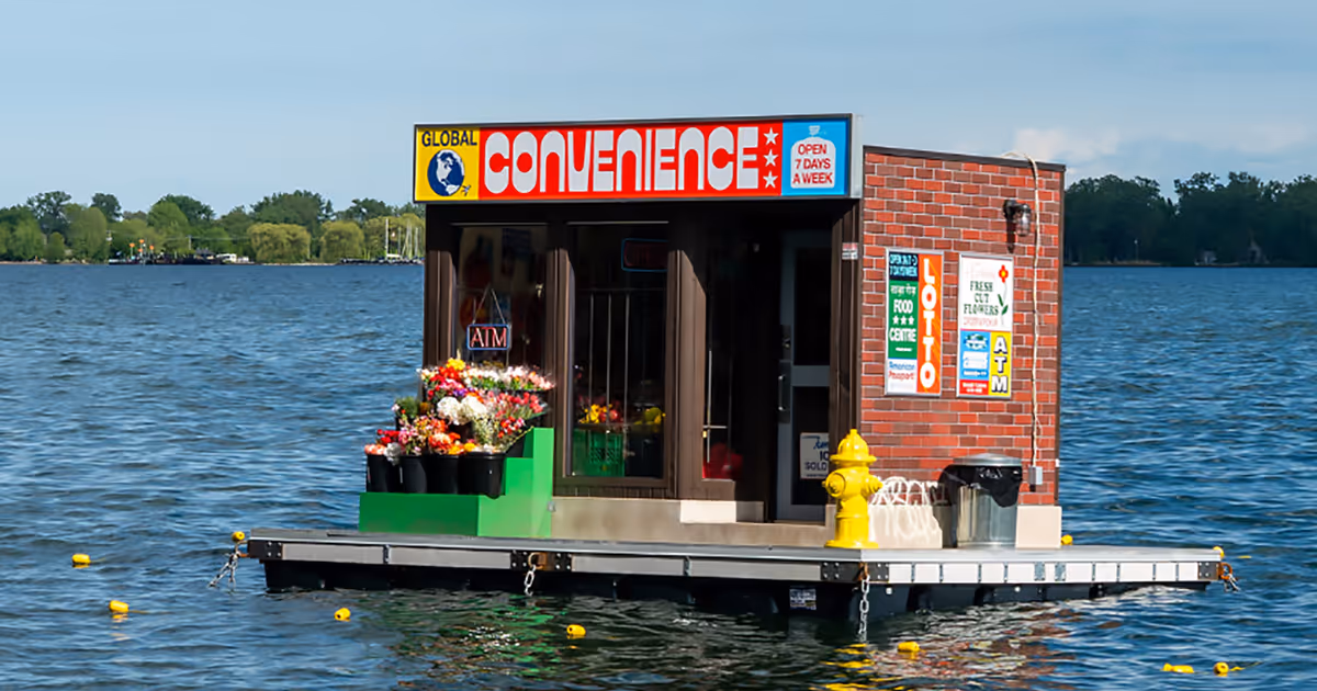 Toronto's floating convenience store is leaving and people even held a funeral for it