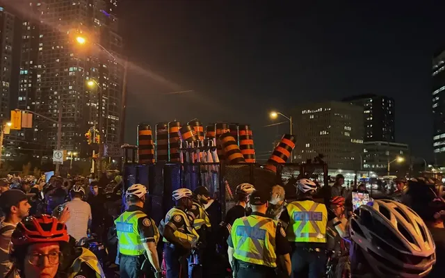Hundreds of people took over Toronto bike lanes to stop overnight demolition