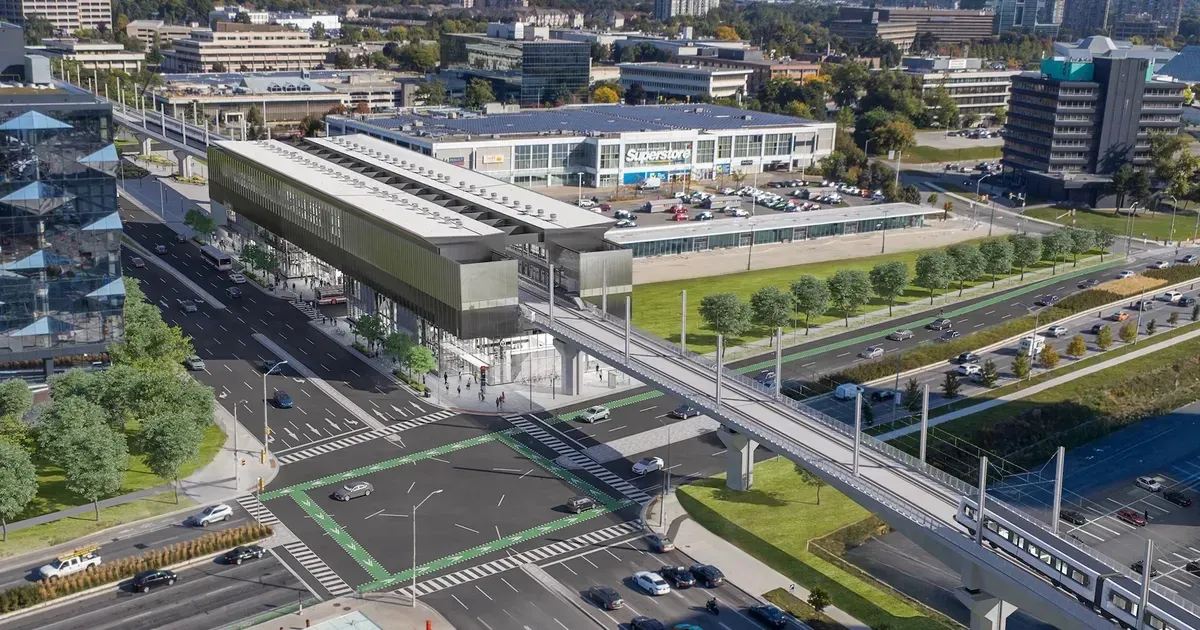 First signs of Toronto's futuristic elevated subway line are now visible