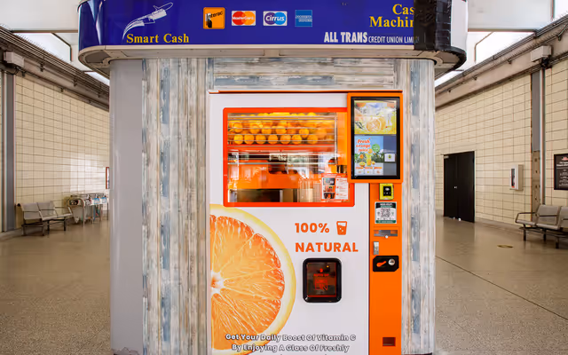 TTC subway station now has a robot juice-making machine and it's actually good