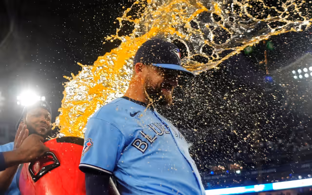 Nathan Lukes explains how he feels about Toronto Blue Jays' Gatorade bucket tradition