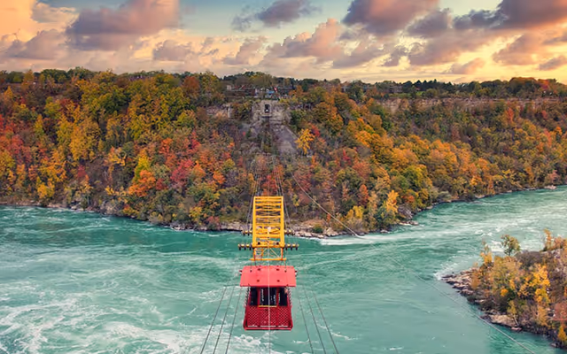 You can see stunning fall colours in Ontario suspended above a raging whirlpool