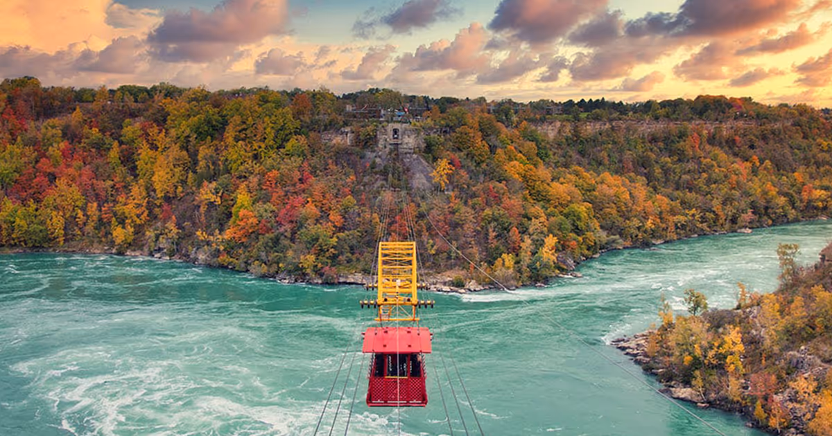 You can see stunning fall colours in Ontario suspended above a raging whirlpool