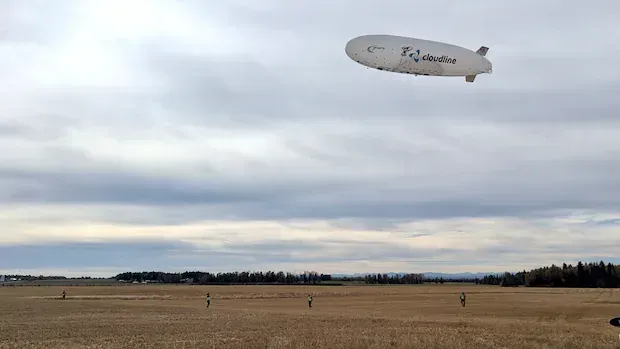 Why an airship was spotted hovering over this central Alberta town
