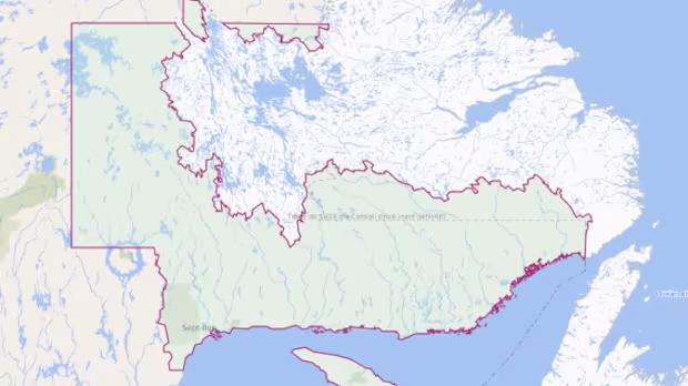 Is this Quebec riding encroaching on Newfoundland and Labrador? Depends who you ask
