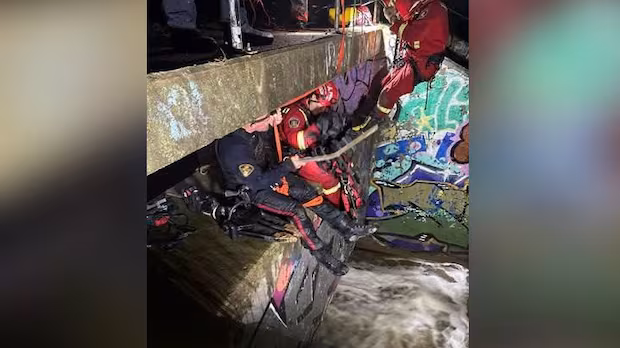Dramatic rescue after Saskatoon teen gets trapped in storm drain by rushing rainwater